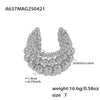 Wholesale Women's Geometric Stainless Steel Electroplated Multilayered Beads Wide Version Open Ring