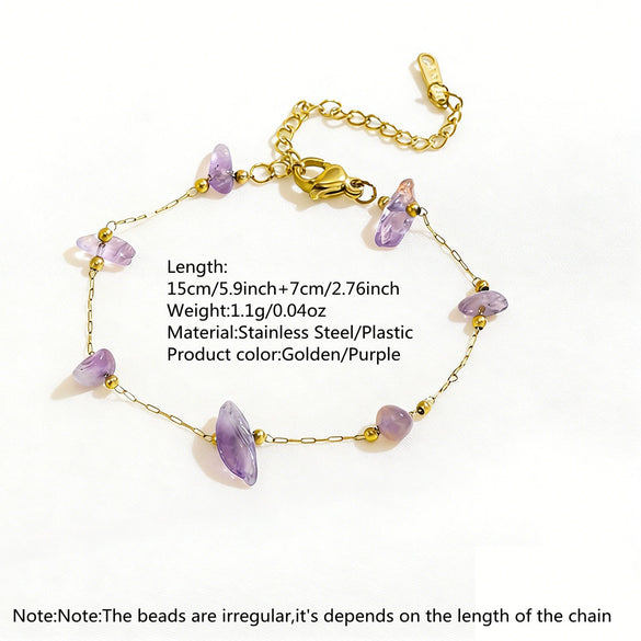 Wholesale Women's Geometric Stainless Steel Electroplated Necklace And Bracelet Set