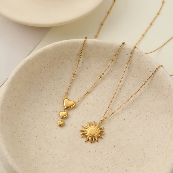 Wholesale Women's Geometric Stainless Steel Electroplated Necklace Highend Fashion Jewelry
