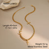Wholesale Women's Geometric Stainless Steel Electroplated Necklace In Cuban Chain Style
