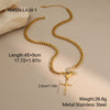 Wholesale Women's Geometric Stainless Steel Electroplated Necklace In Cuban Chain Style