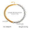 Wholesale Women's Geometric Stainless Steel Electroplated Necklace In Gold And Silver Color Matching