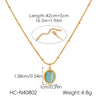 Wholesale Women's Geometric Stainless Steel Electroplated Necklace With Cat's Eye Stone