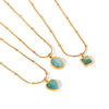 Wholesale Women's Geometric Stainless Steel Electroplated Necklace With Cat's Eye Stone