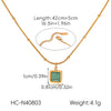 Wholesale Women's Geometric Stainless Steel Electroplated Necklace With Cat's Eye Stone