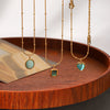 Wholesale Women's Geometric Stainless Steel Electroplated Necklace With Cat's Eye Stone
