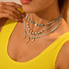 Wholesale Women's Geometric Stainless Steel Electroplated Necklace With Small Fish Heart Design