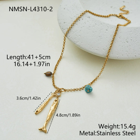 Wholesale Women's Geometric Stainless Steel Electroplated Necklace