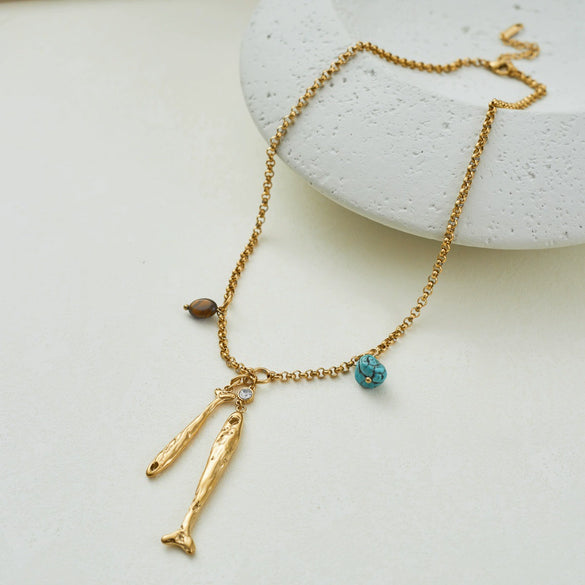 Wholesale Women's Geometric Stainless Steel Electroplated Necklace