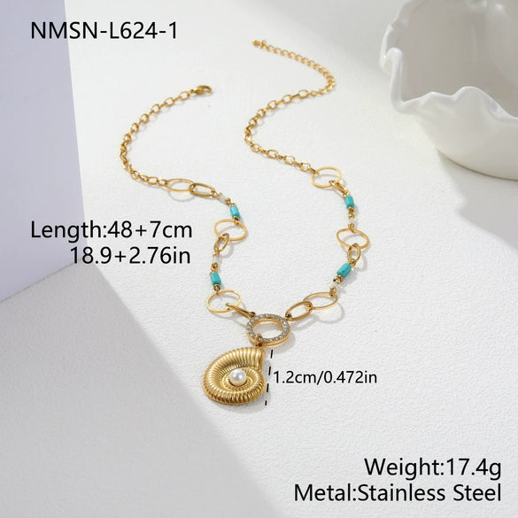 Wholesale Women's Geometric Stainless Steel Electroplated Necklace