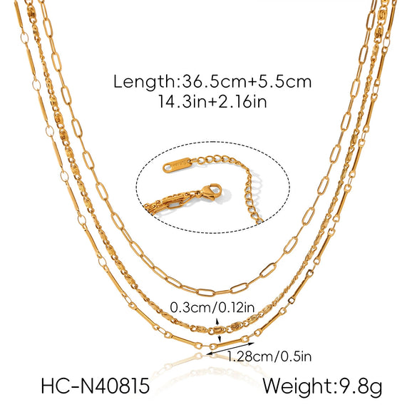 Wholesale Women's Geometric Stainless Steel Electroplated Necklace