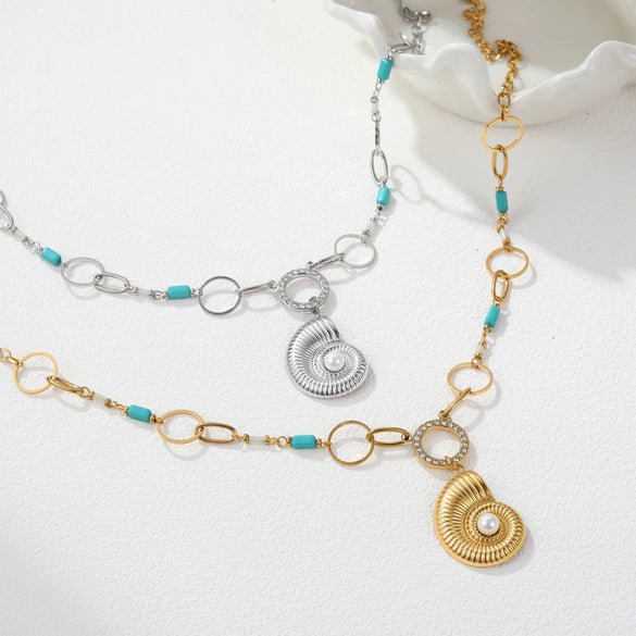 Wholesale Women's Geometric Stainless Steel Electroplated Necklace