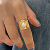 Wholesale Women's Geometric Stainless Steel Electroplated Open Ring Accessories