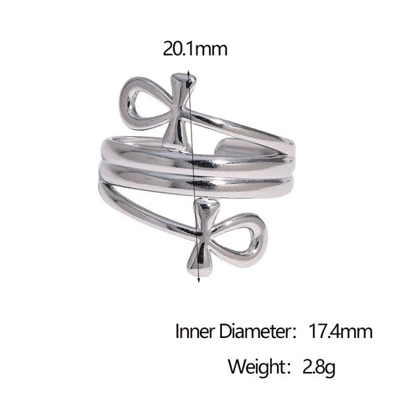Wholesale Women's Geometric Stainless Steel Electroplated Open Ring Jewelry