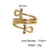 Wholesale Women's Geometric Stainless Steel Electroplated Open Ring Jewelry