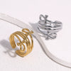 Wholesale Women's Geometric Stainless Steel Electroplated Open Ring Jewelry