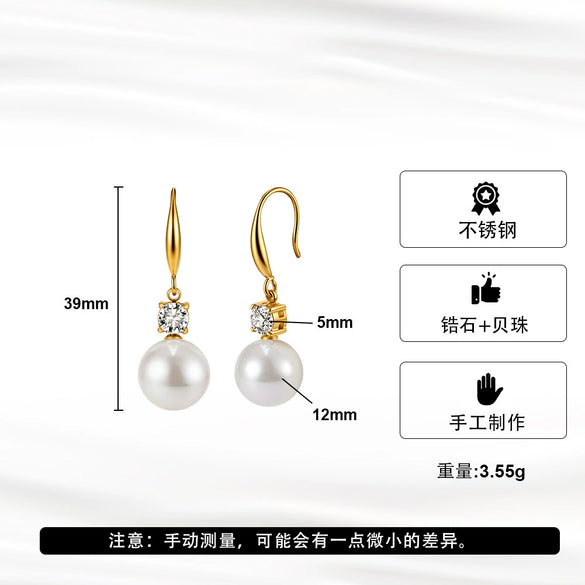 Wholesale Women's Geometric Stainless Steel Electroplated Original Design Earrings