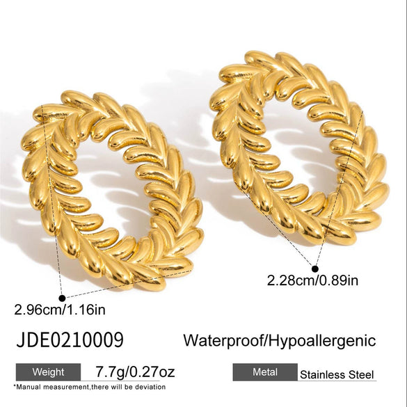 Wholesale Women's Geometric Stainless Steel Electroplated Oshaped Earrings Fashion Retro Jewelry