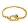 Wholesale Women's Geometric Stainless Steel Electroplated Pearl Chain Lock Pendant Bracelet