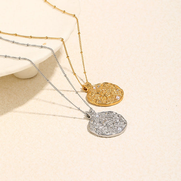 Wholesale Women's Geometric Stainless Steel Electroplated Pendant Necklace Jewelry