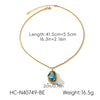 Wholesale Women's Geometric Stainless Steel Electroplated Pendant Necklace With Twist Chain