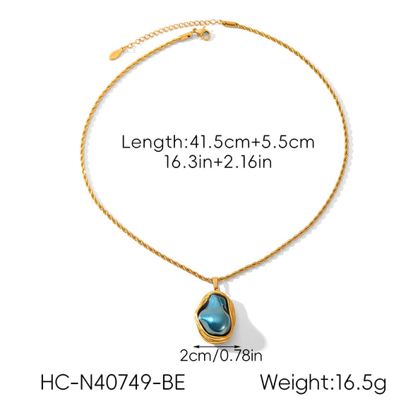 Wholesale Women's Geometric Stainless Steel Electroplated Pendant Necklace With Twist Chain