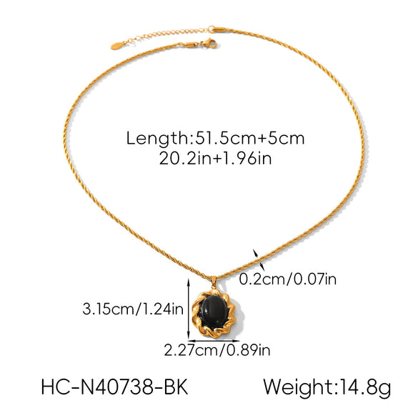 Wholesale Women's Geometric Stainless Steel Electroplated Pendant Necklace With Twist Chain