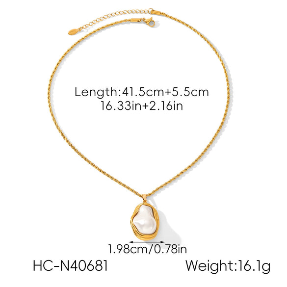 Wholesale Women's Geometric Stainless Steel Electroplated Pendant Necklace With Twist Chain