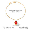 Wholesale Women's Geometric Stainless Steel Electroplated Pendant Necklace With Twist Chain