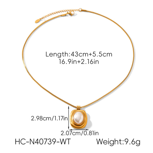Wholesale Women's Geometric Stainless Steel Electroplated Pendant Necklace With Twist Chain