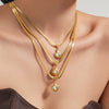 Wholesale Women's Geometric Stainless Steel Electroplated Pendant Necklace