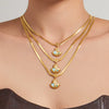 Wholesale Women's Geometric Stainless Steel Electroplated Pendant Necklace