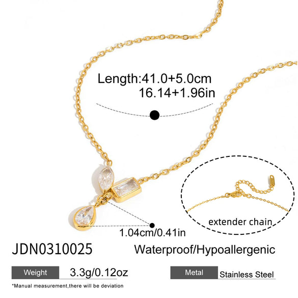 Wholesale Women's Geometric Stainless Steel Electroplated Pendant Necklace
