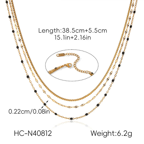 Wholesale Women's Geometric Stainless Steel Electroplated Retro Necklace