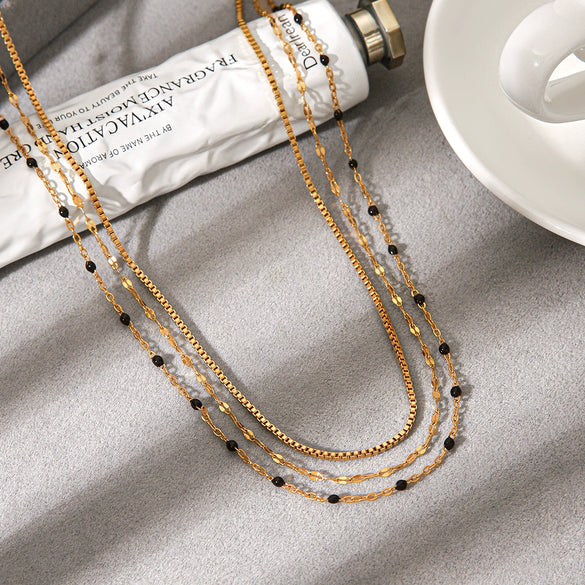 Wholesale Women's Geometric Stainless Steel Electroplated Retro Necklace