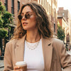 Wholesale Women's Geometric Stainless Steel Electroplated Retro Necklace