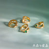 Wholesale Women's Geometric Stainless Steel Electroplated Rhinestone Green Zircon Earrings