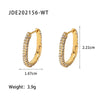 Wholesale Women's Geometric Stainless Steel Electroplated Rhinestone Green Zircon Earrings