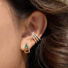 Wholesale Women's Geometric Stainless Steel Electroplated Rhinestone Green Zircon Earrings