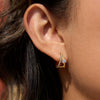 Wholesale Women's Geometric Stainless Steel Electroplated Rhinestone Green Zircon Earrings