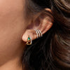 Wholesale Women's Geometric Stainless Steel Electroplated Rhinestone Green Zircon Earrings