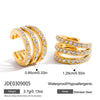 Wholesale Women's Geometric Stainless Steel Electroplated Rhinestone Green Zircon Earrings