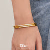 Wholesale Women's Geometric Stainless Steel Electroplated Ring Bracelet With Zirconia Inlay And 18K Real Gold Clasp Jewelry