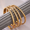 Wholesale Women's Geometric Stainless Steel Electroplated Ring Bracelet With Zirconia Inlay And 18K Real Gold Clasp Jewelry
