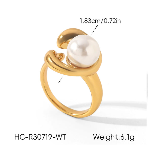 Wholesale Women's Geometric Stainless Steel Electroplated Ring In Ins Style