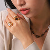 Wholesale Women's Geometric Stainless Steel Electroplated Ring In Ins Style