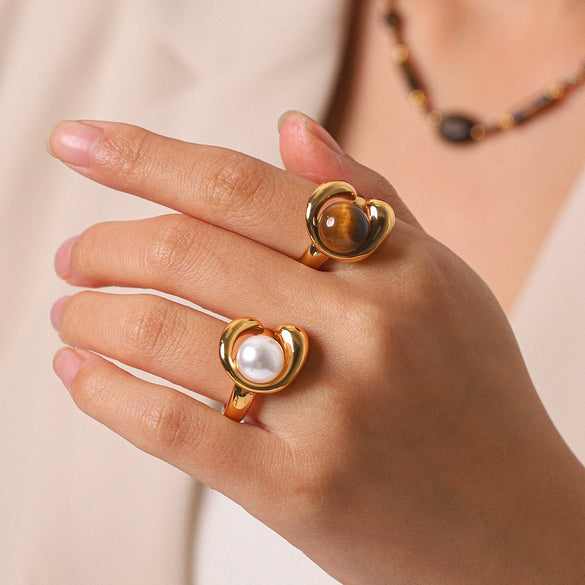 Wholesale Women's Geometric Stainless Steel Electroplated Ring In Ins Style