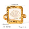 Wholesale Women's Geometric Stainless Steel Electroplated Ring Jewelry