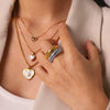 Wholesale Women's Geometric Stainless Steel Electroplated Ring