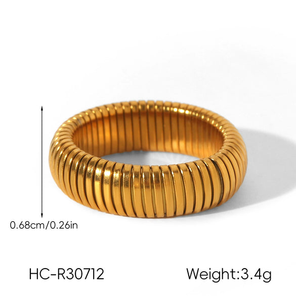 Wholesale Women's Geometric Stainless Steel Electroplated Ring